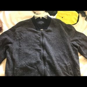 Navy Blue Styles Zippered Casual Jacket Large